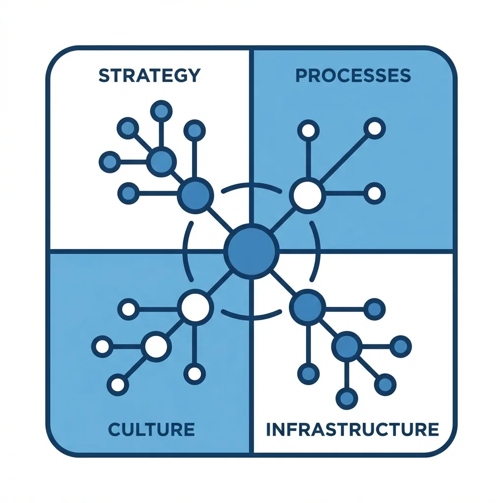 Abstract visualization of school strategy canvas